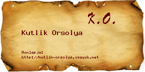 Kutlik Orsolya névjegykártya